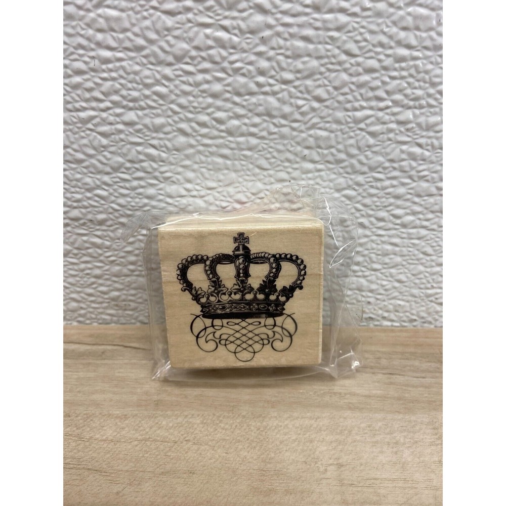 Michaels Crown Wood Mounted Rubber Stamp